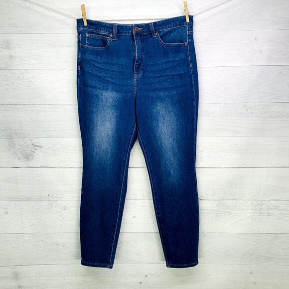 Soft Surroundings Womens High Rise Jeans Slim Leg Stretch Petite Size 14P - Picture 4 of 13